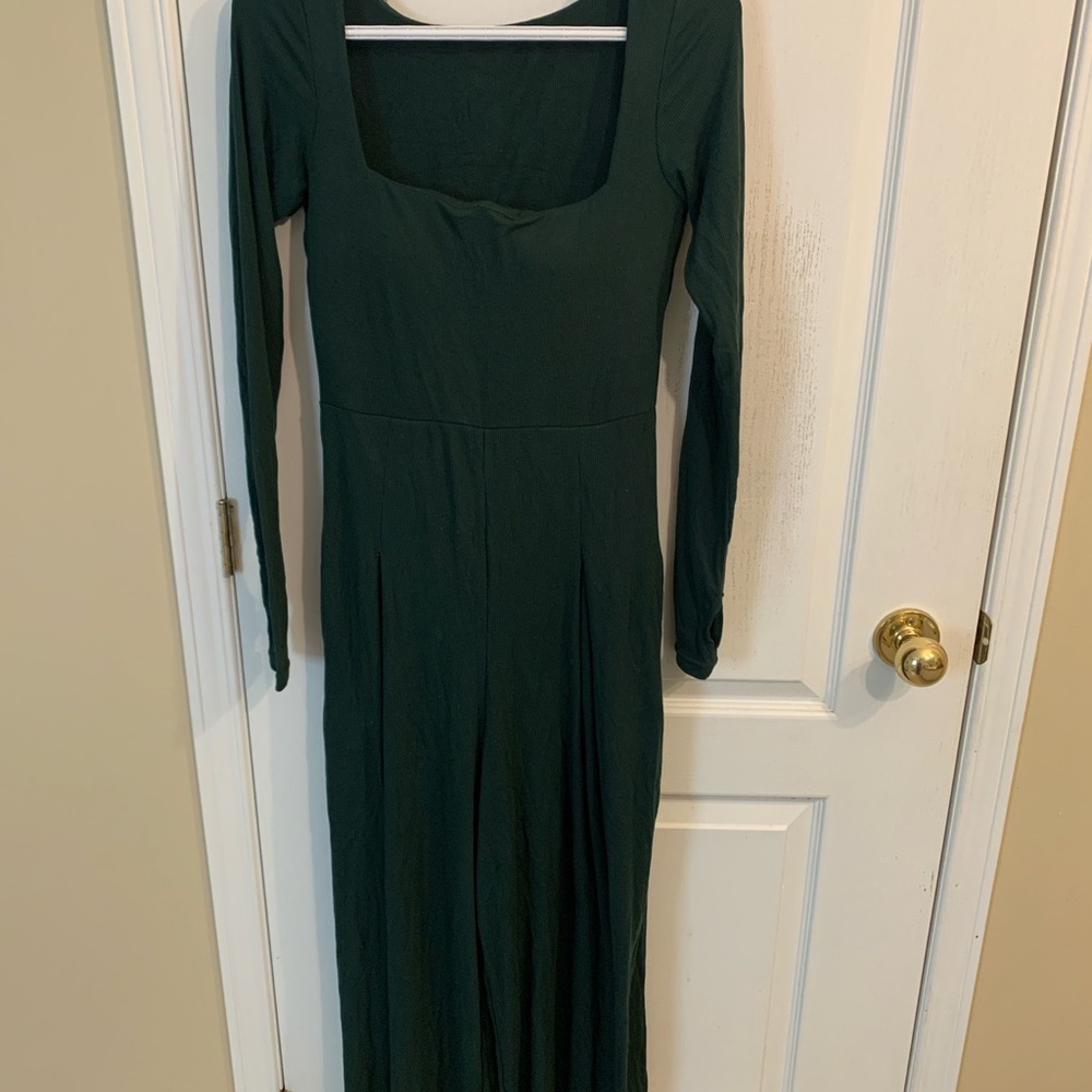 Green Long Sleeve jumpsuit POPFLEX